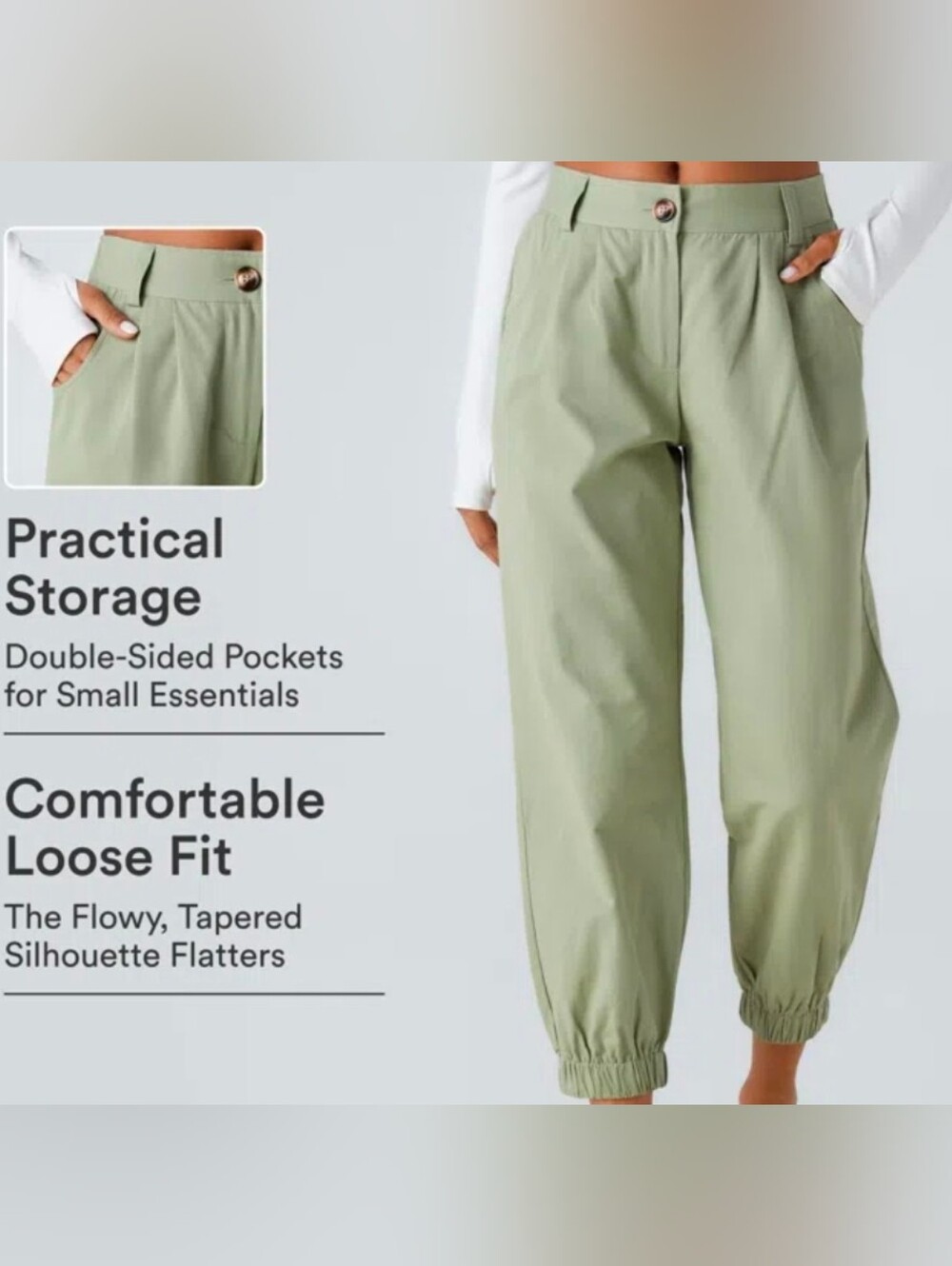Nwt HALARA 100% Cotton Ankle Joggers - Picture 9 of 9